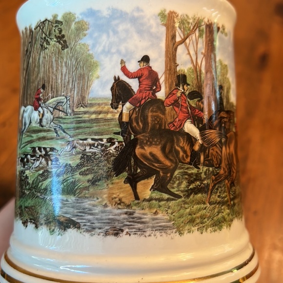Crown Dorset Fox Hunt Large Beer Stein Mug Staffordshire England Fine Ceramics - Picture 10 of 14